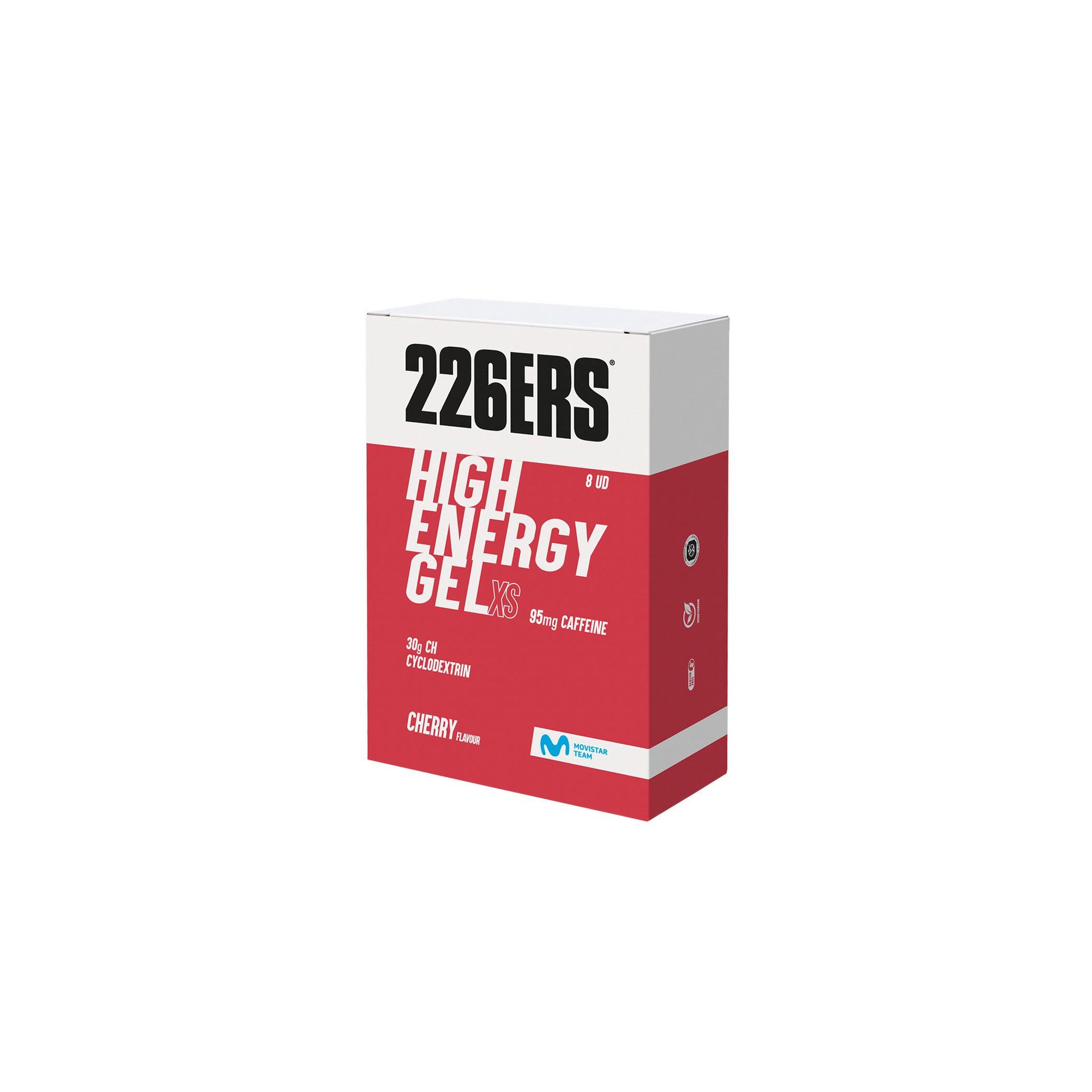 226ERS BOX - 8 HIGH ENERGY GEL XS 45gCereja - Cafeína