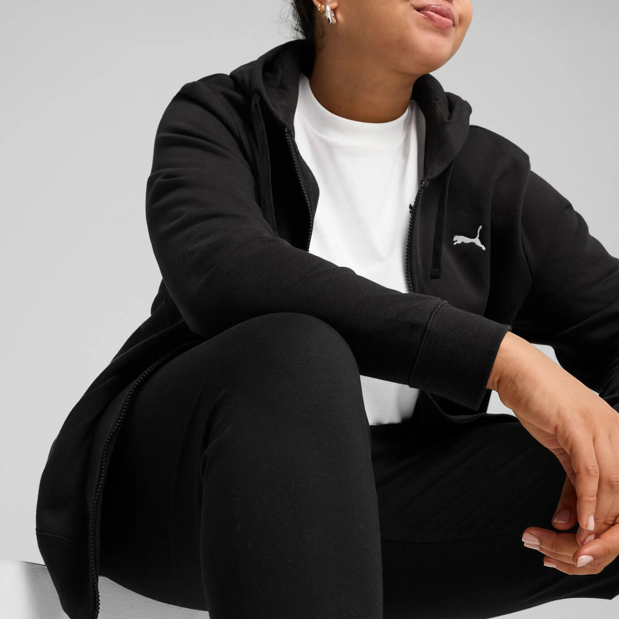 Leggings ESS METALLIC da donna PUMA Black Metallic Silver 7/7
