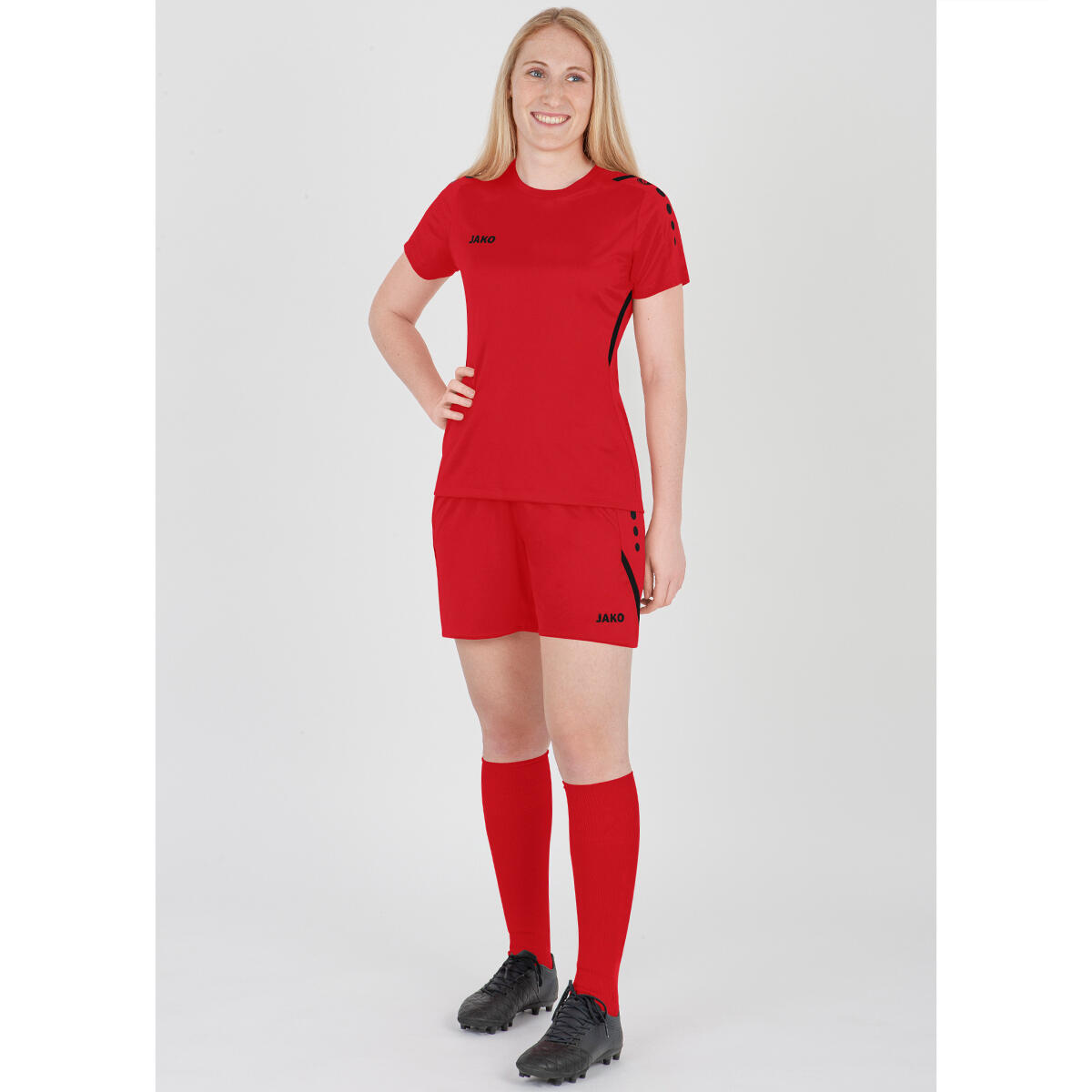 Jako Challenge Short Dames - Rood / Zwart 5/7