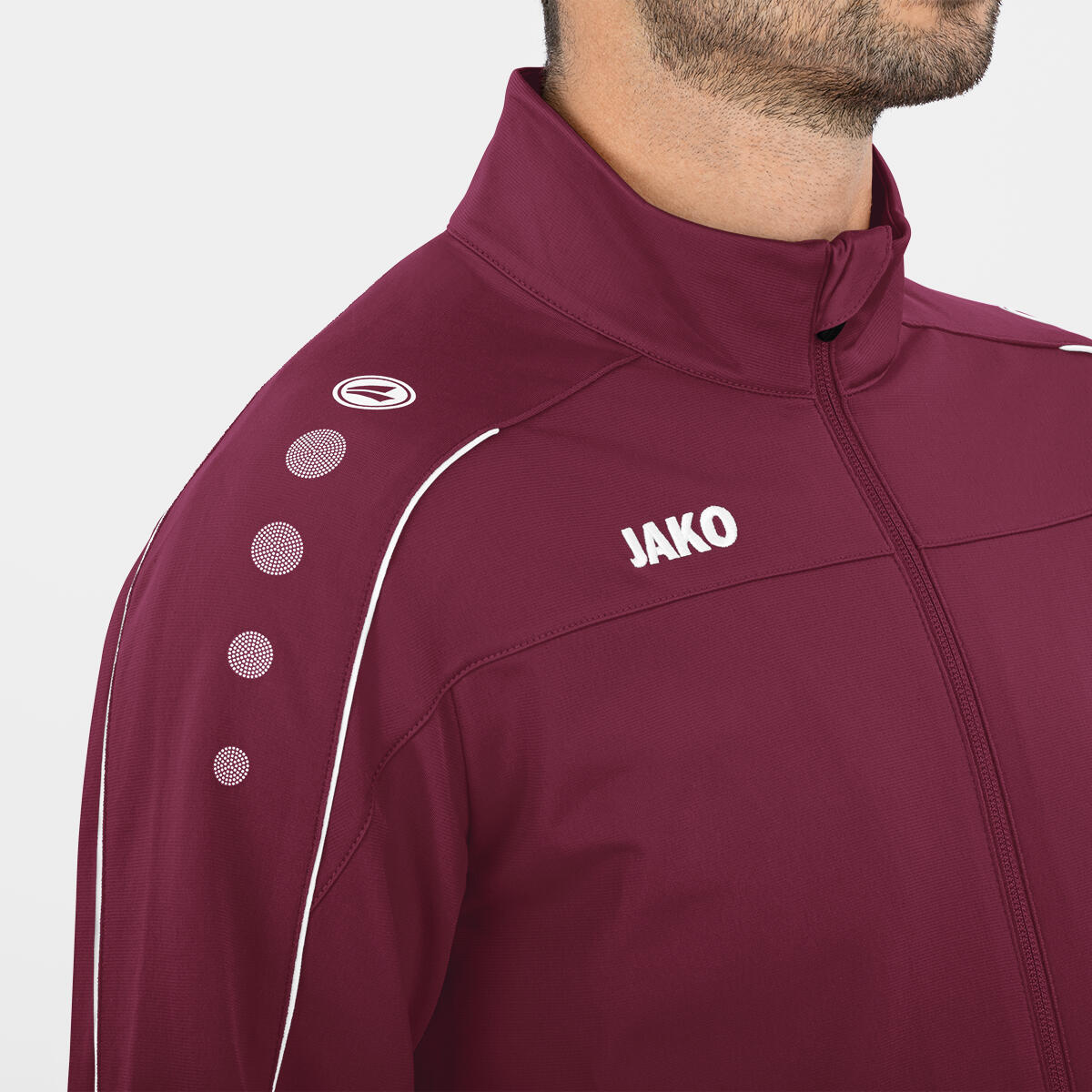 Jako Classico polyesterjas heren - Bordeaux, maat M 6/7