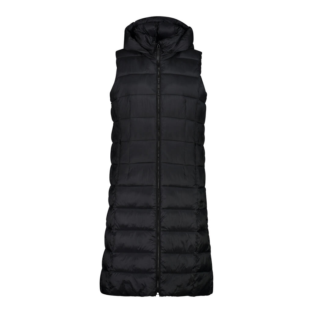 Long hooded sleeveless puffer jacket for women CMP