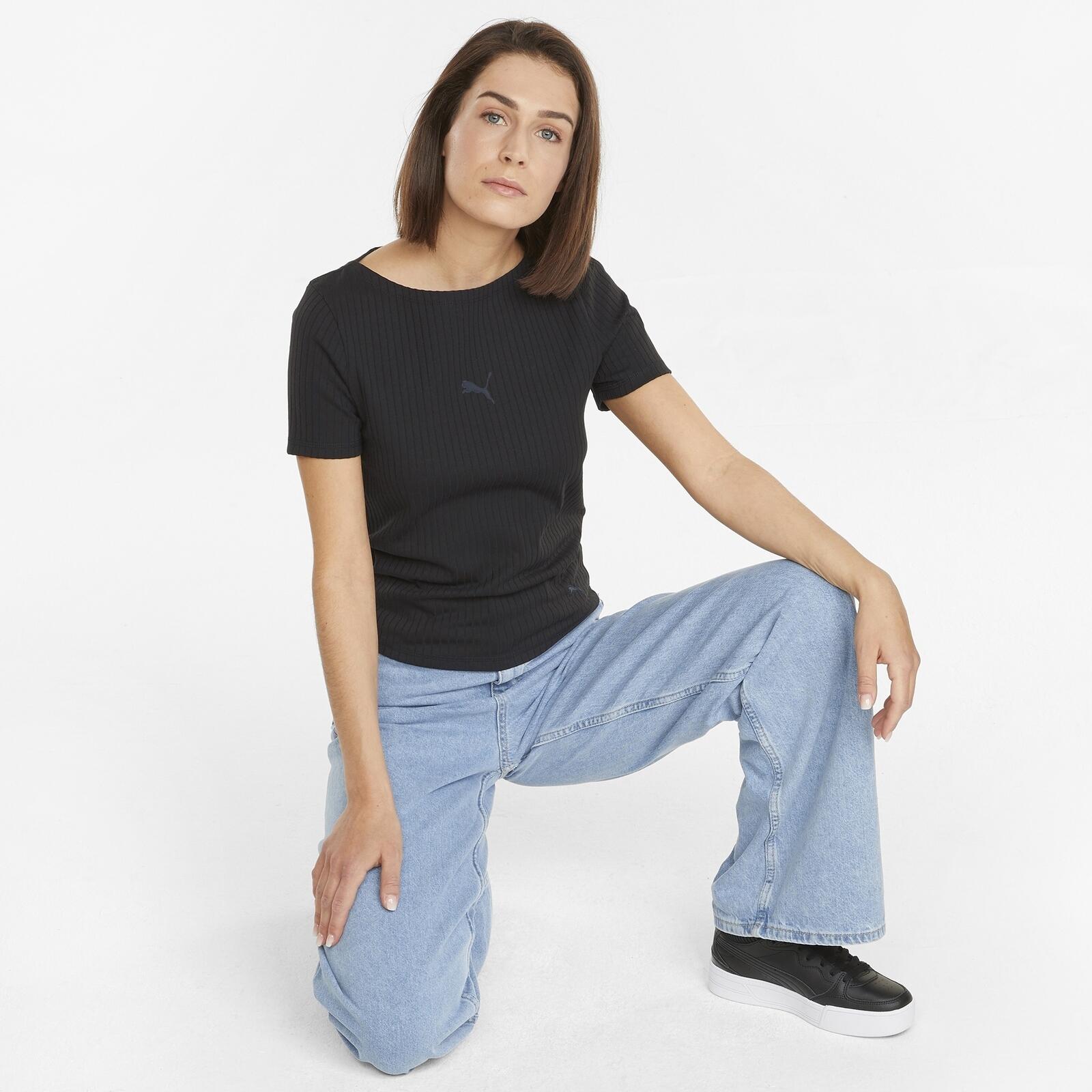 Puma Damen T-Shirt HER Ribbed Slim Tee 531917 5/6