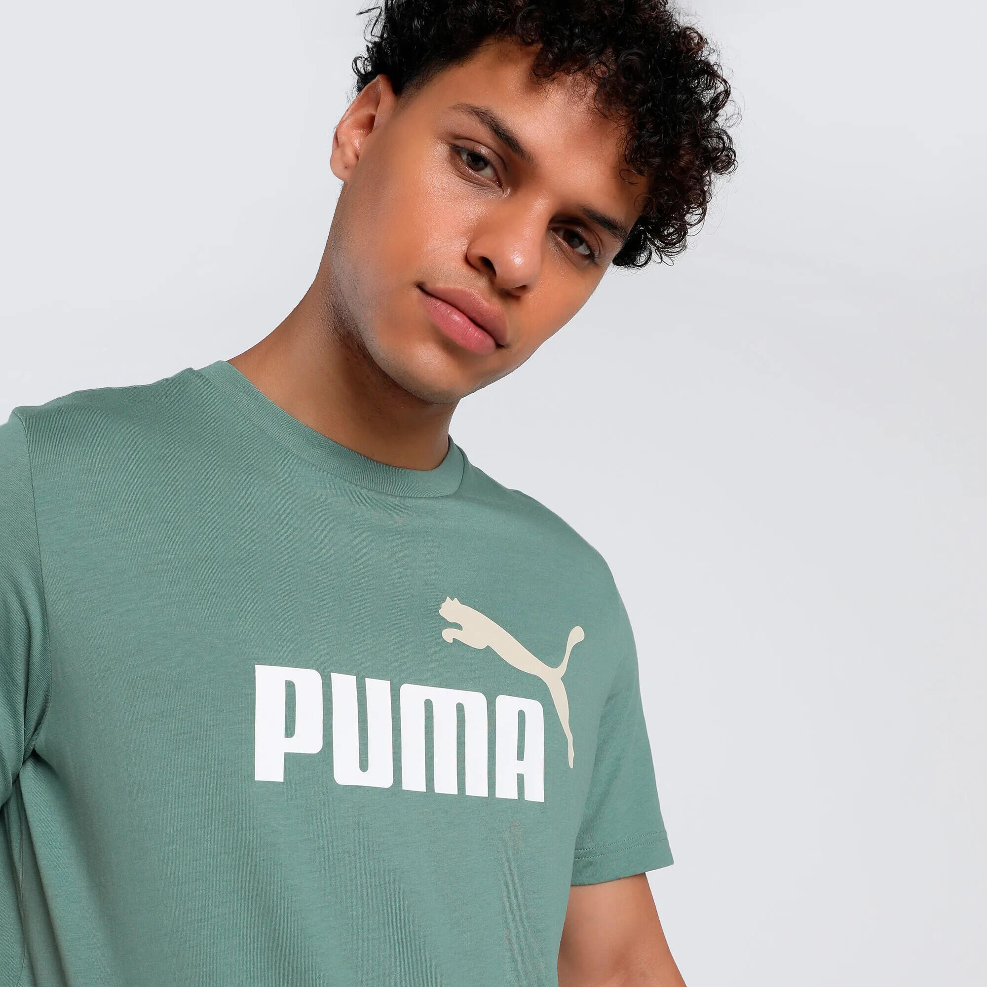 KOSZULKA męska PUMA Essentials 2 zielona 684708-30 bawełna L 5/7