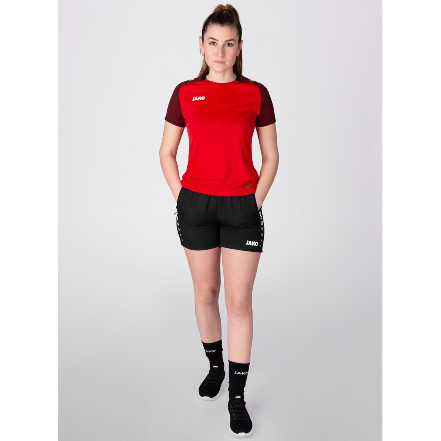 Jako Performance T-shirt dames - Rood / Zwart 7/7