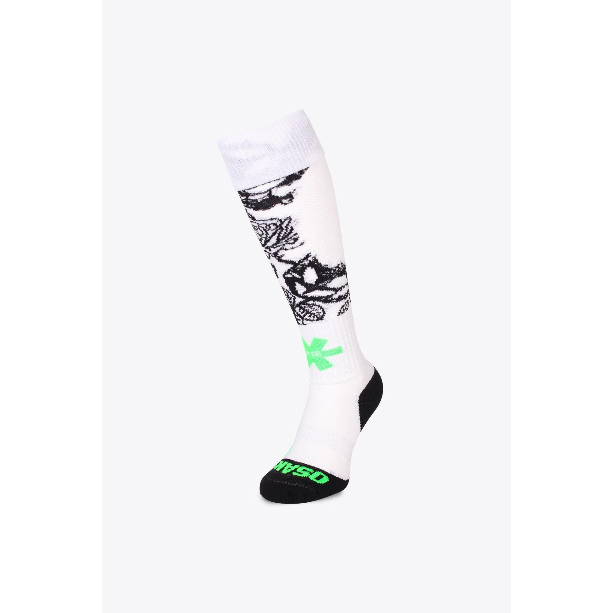 Osaka - Chaussettes De Hockey Sur Gazon Osaka | Fleurs Blanches - Chaussettes - Gris - 31/35 - Decathlon