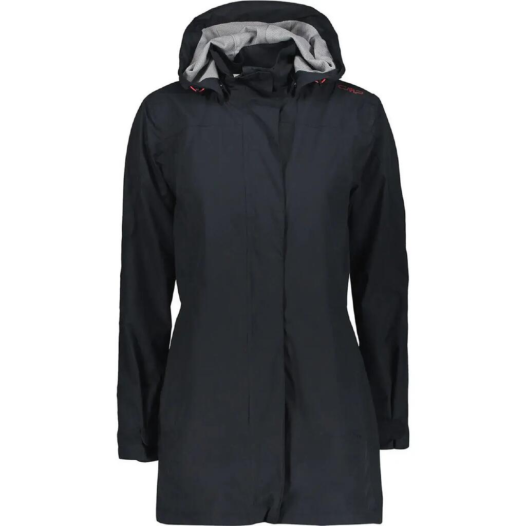 Women's waterproof hooded jacket with snap buttons CMP