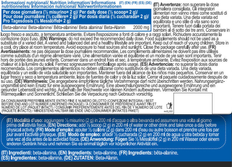 Bêta-alanine - BetaALA Powder - 250g 3/3