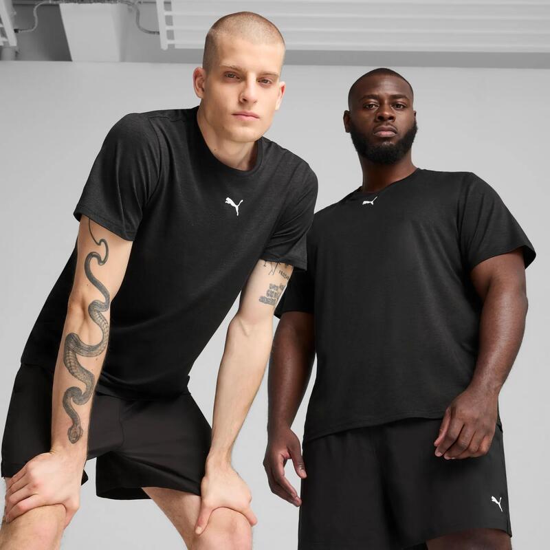 Tricou fitness bărbați drycell, logo pe piept Tad Essentials, galben deschis