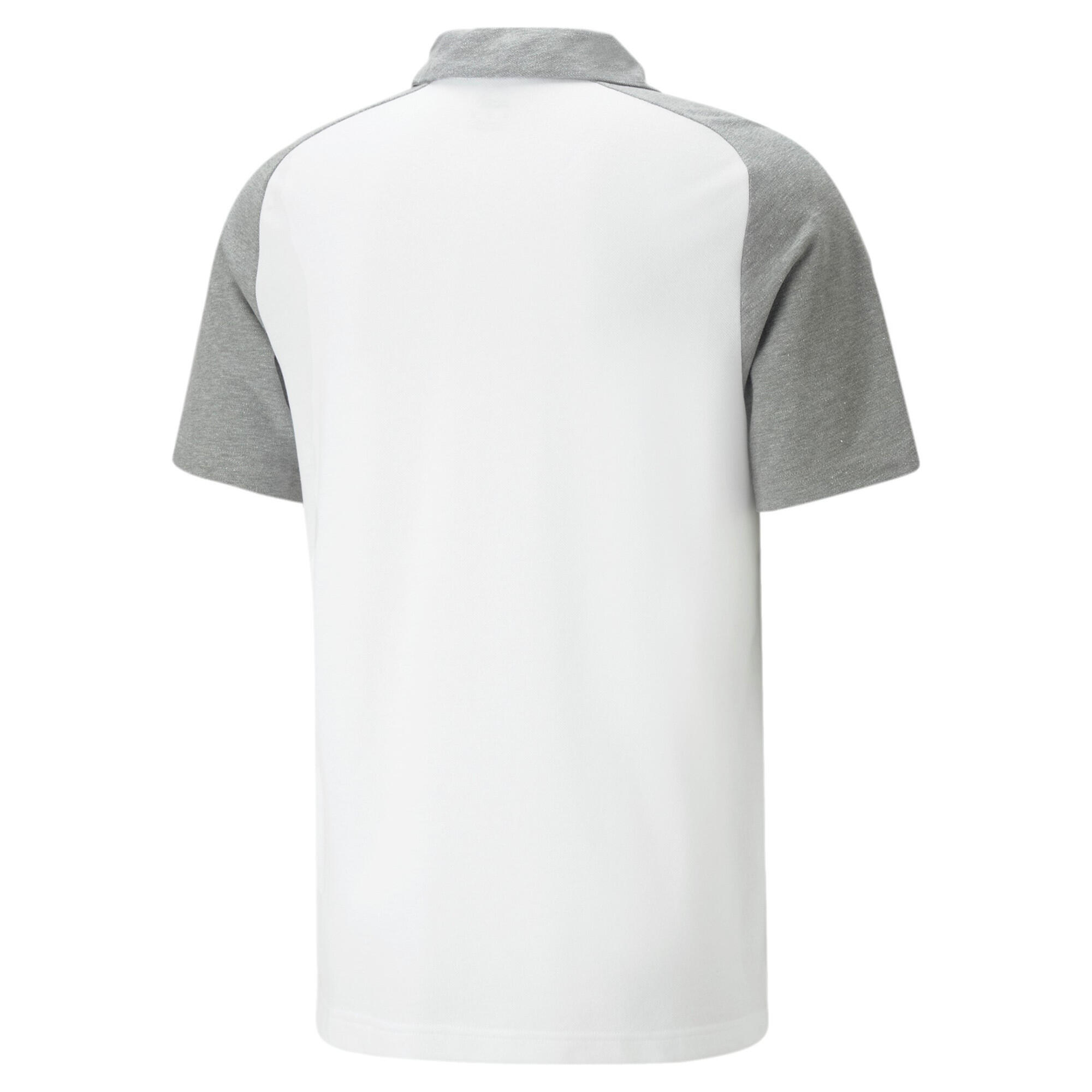 Polo - Casual - Heren - Team Cup Casuals - Regular fit, katoenmix - Wit/grijs 6/6
