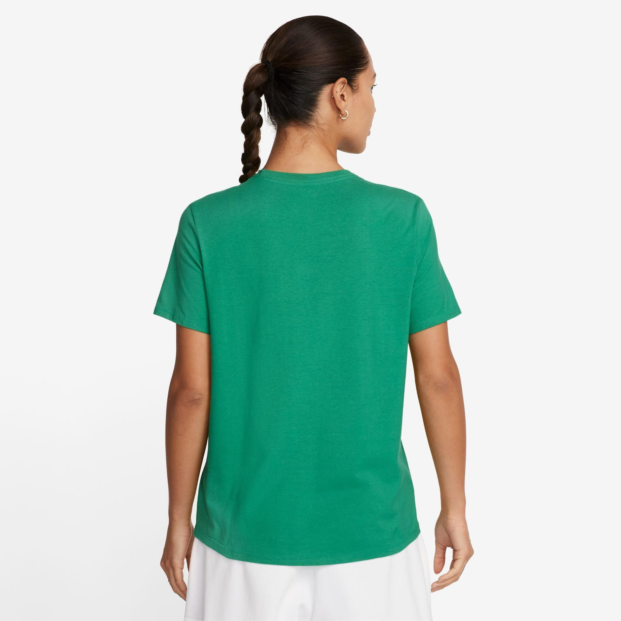 T-shirt donna nike club essentials - verde 2/3