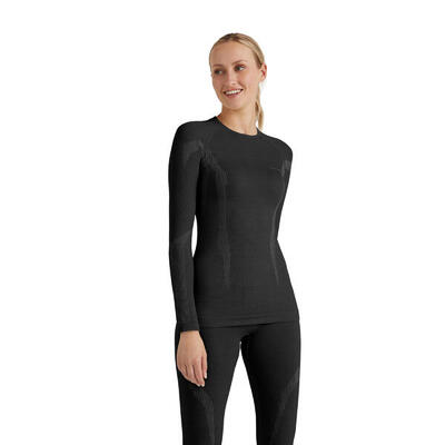 Dames-t-shirt met lange mouwen falke wool-tech