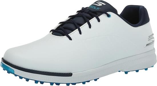 Skechers Tempo GF Zapatos de Golf Impermeables Hombre, Blanco/Navy