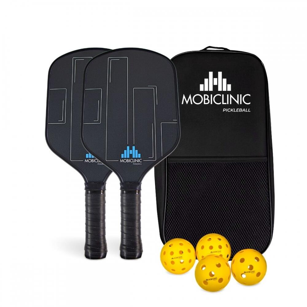 MOBICLINIC Conjunto de 2 raquetes Pickleball e 4 bolas