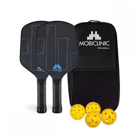 Set 2 Glasvezel Pickleball rackets en 4 ballen