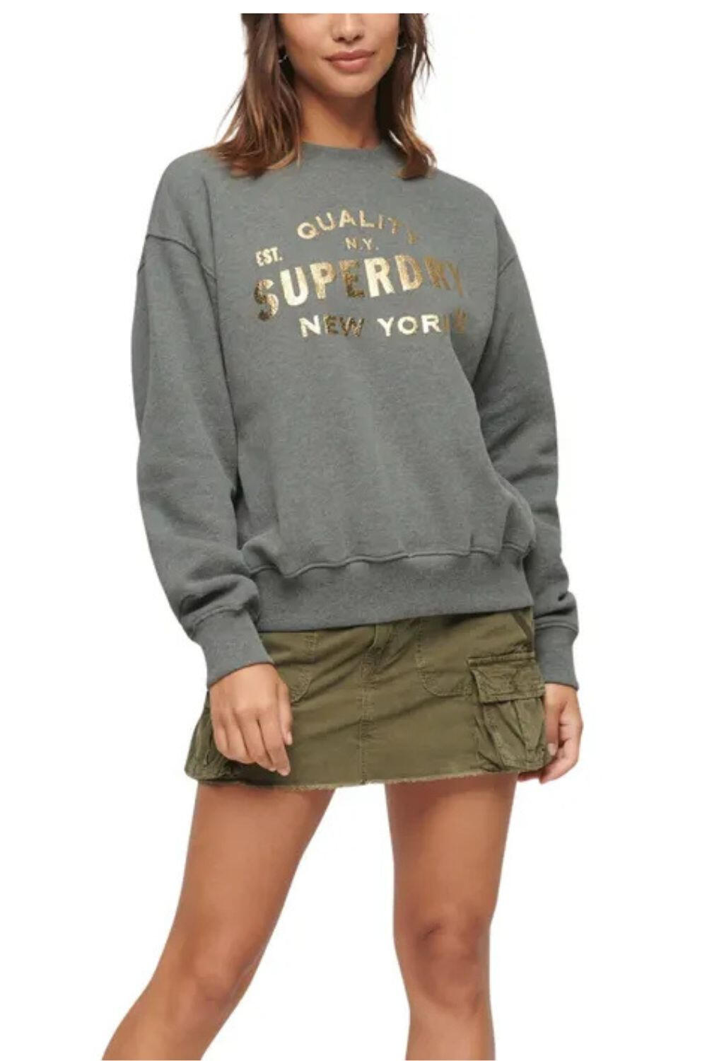 Sweatshirt à logo métallique de luxe 3/4