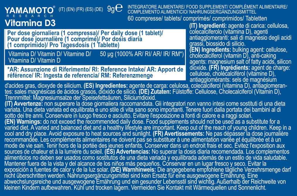 Vitamine D - Vitamina D3 - 60 Comprimés 3/3