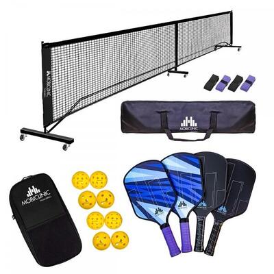 Komplettes Pickleball-Set 4 Schläger, 8 Bälle + Netz