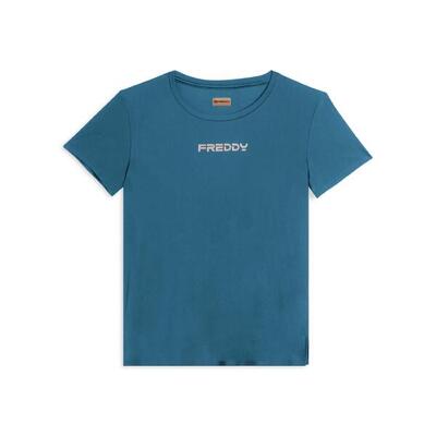 T-shirt tecnica con spacchi laterali e fit regolare