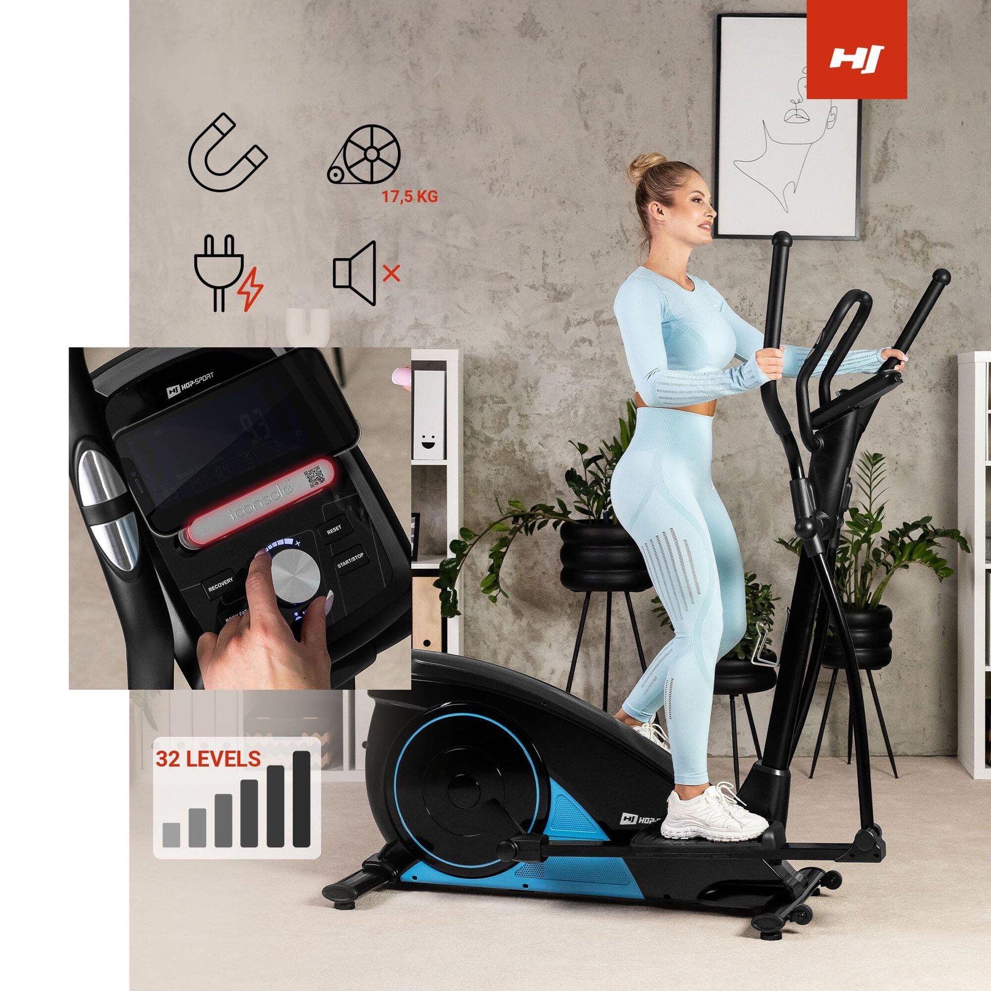 Vélo elliptique électromagnétique connecté Kinomap, Hop-Sport HS-060C Blaze 5/7