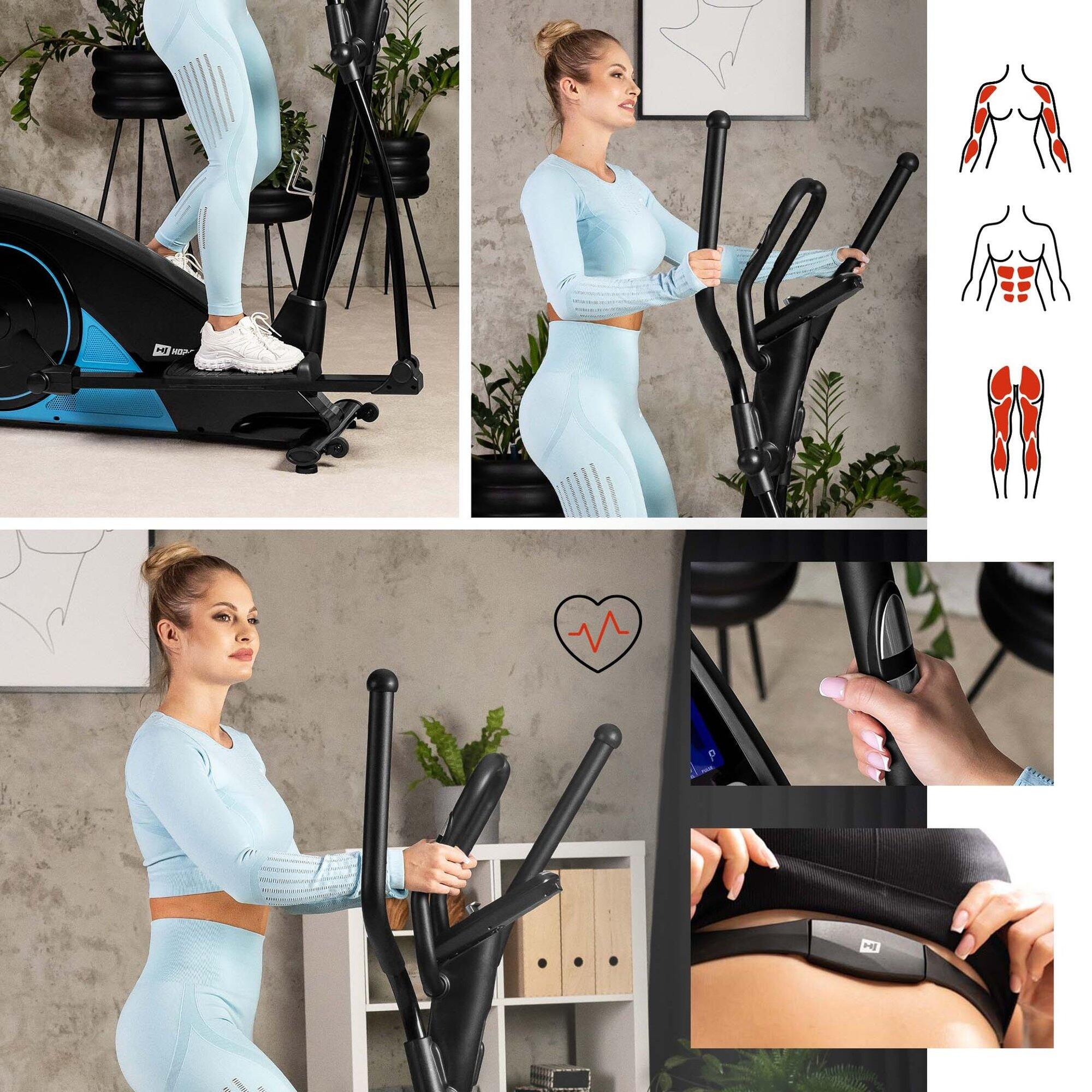 Vélo elliptique électromagnétique connecté Kinomap, Hop-Sport HS-060C Blaze 4/7