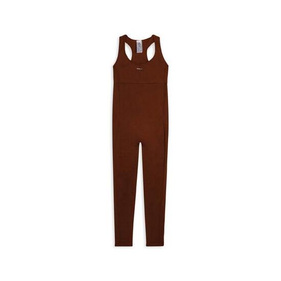 Tuta jumpsuit seamless con schiena scoperta e cuciture shaping