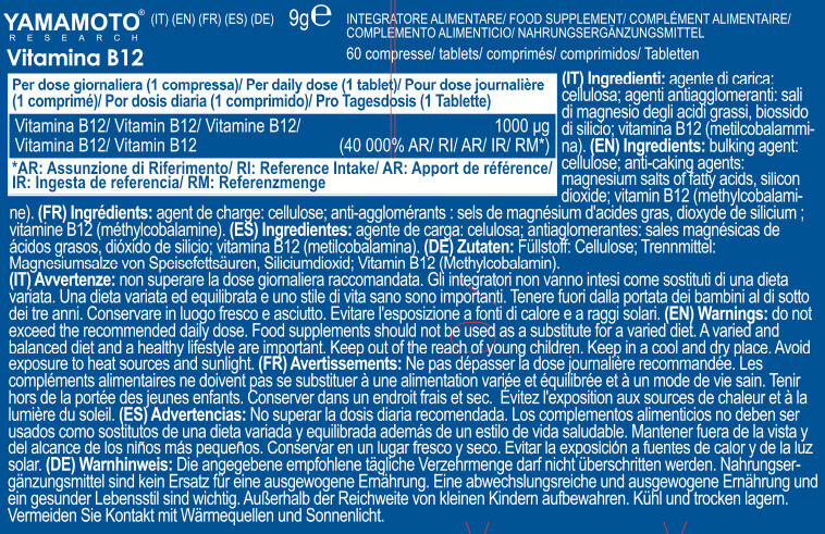 Vitamine B - Vitamina B12 - 60 Comprimés 3/3