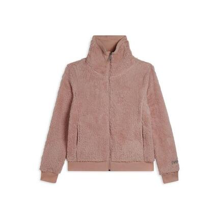 Sweat-shirt zippé en tissu Sherpa avec col montant