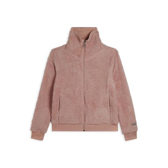 Sweat-shirt zippé en tissu Sherpa avec col montant
