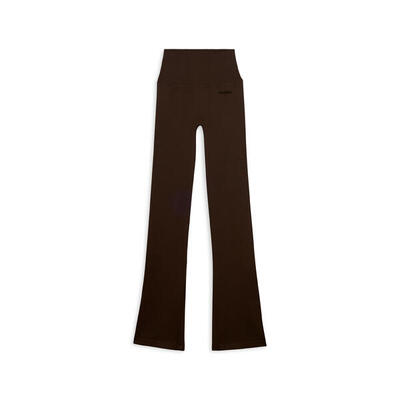 Leggings sportivi a zampa con vita altissima a costine
