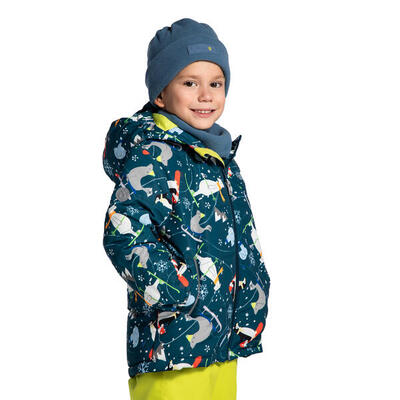 Ski jas voor kinderen met capuchon zl4 blauw