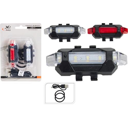 Fietsverlichtingsset Voorlicht en Achterlicht - LED Fietslampen - USB Oplaadbaar 2/7