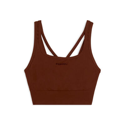 Top sportivo seamless supporto medio con inserti a costine