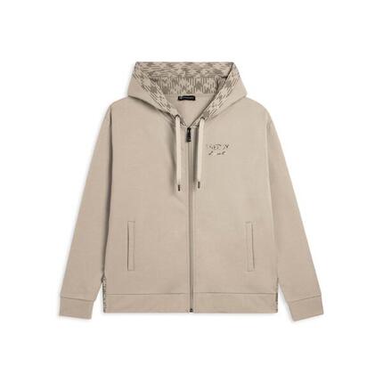 Sweat-shirt à capuche doublée d’un joli imprimé et fermeture à glissière sur le