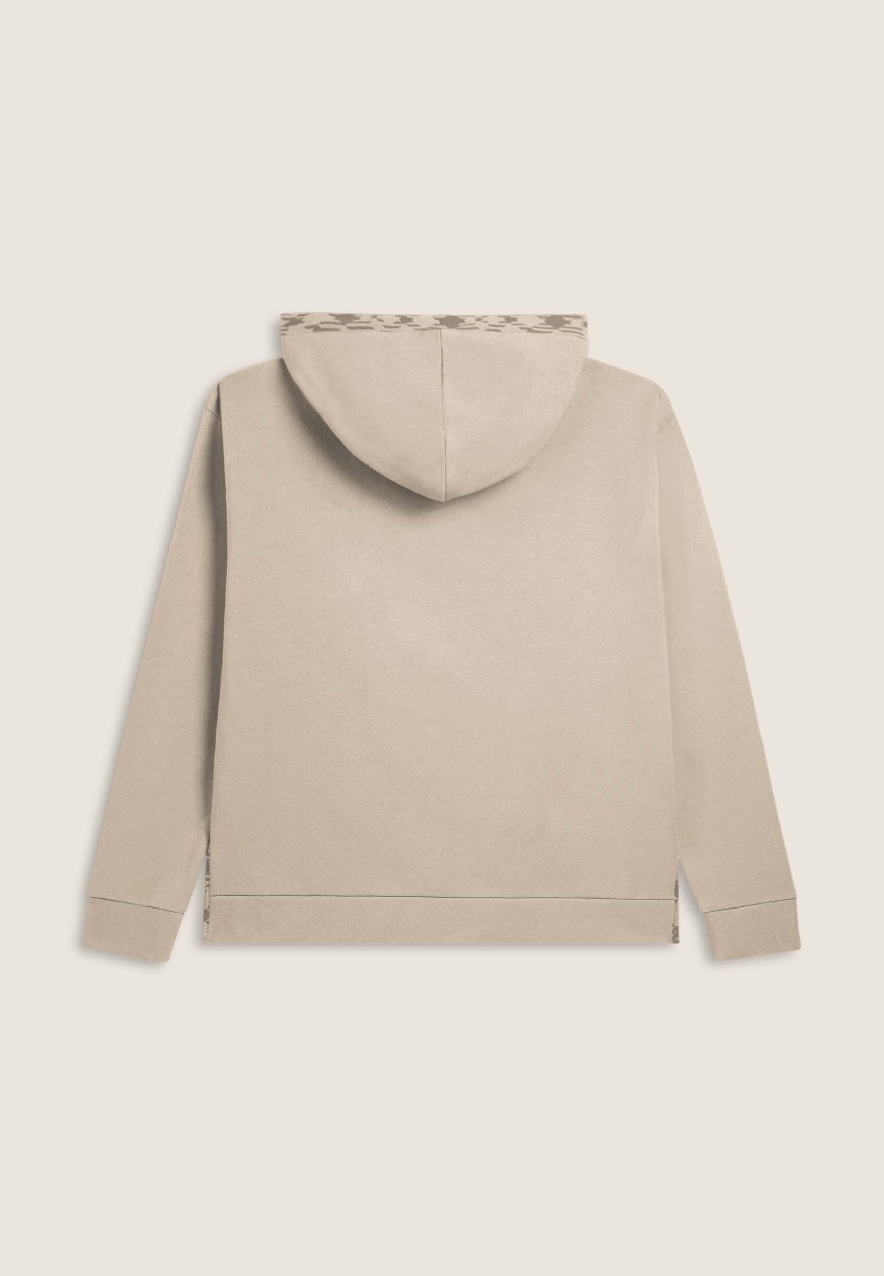 Sudadera con capucha forrada estampada y cremallera frontal 2/3