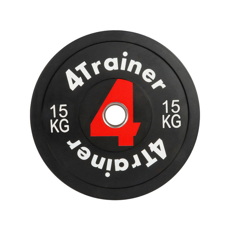 4trainer - Disque Olympique - Bumper - 15kg - 4trainer - Disque Bumper Haltérophilie - Noir - 15 Kg - Decathlon