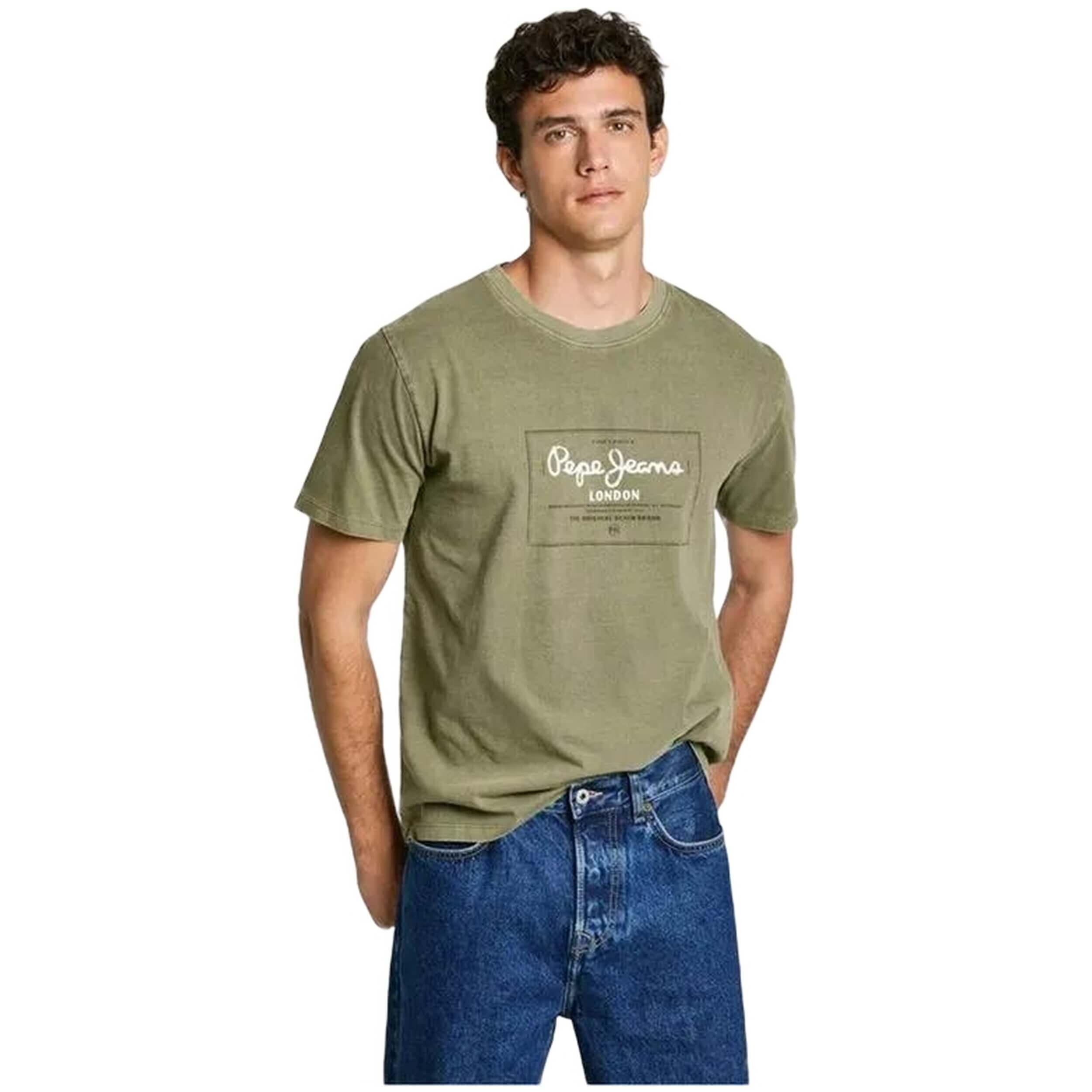 Pepe Jeans - T-shirt Pepe Jeans Modèle Pm509650-734 Pour Homme - T-shirt Manches Courtes - Vert - Decathlon