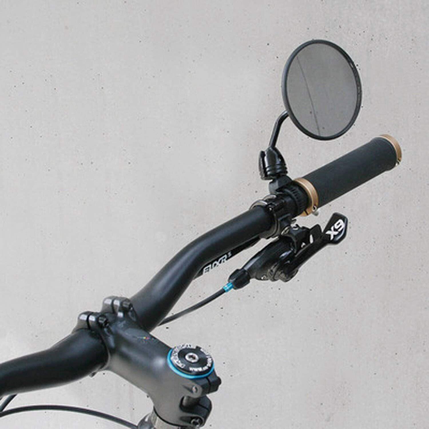 Cycle Star Bicycle Short Curved Stem Rear View Mirror 80mm Diameter Lens 5/6