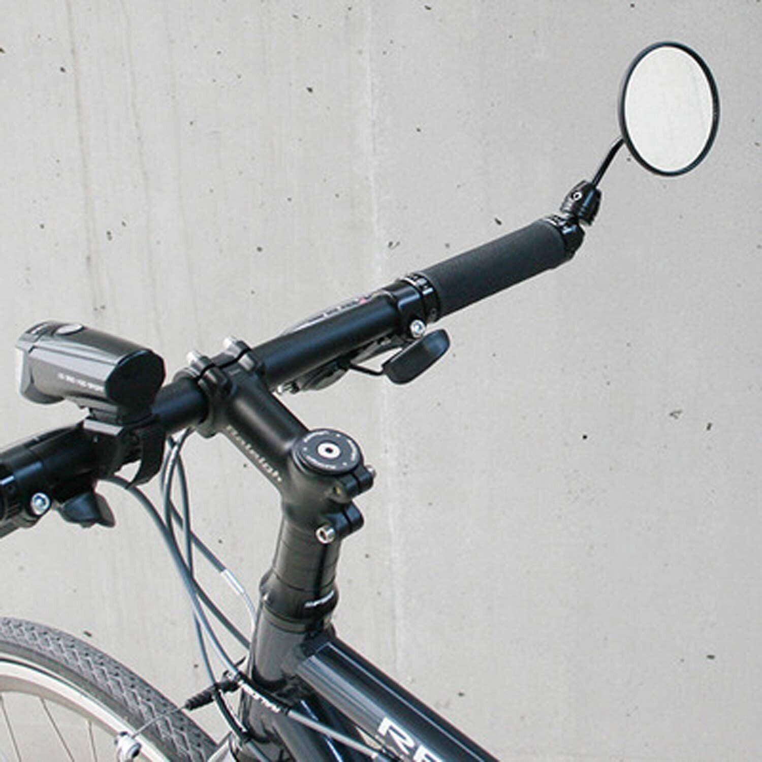 Cycle Star Bicycle Short Curved Stem Rear View Mirror 80mm Diameter Lens 6/6