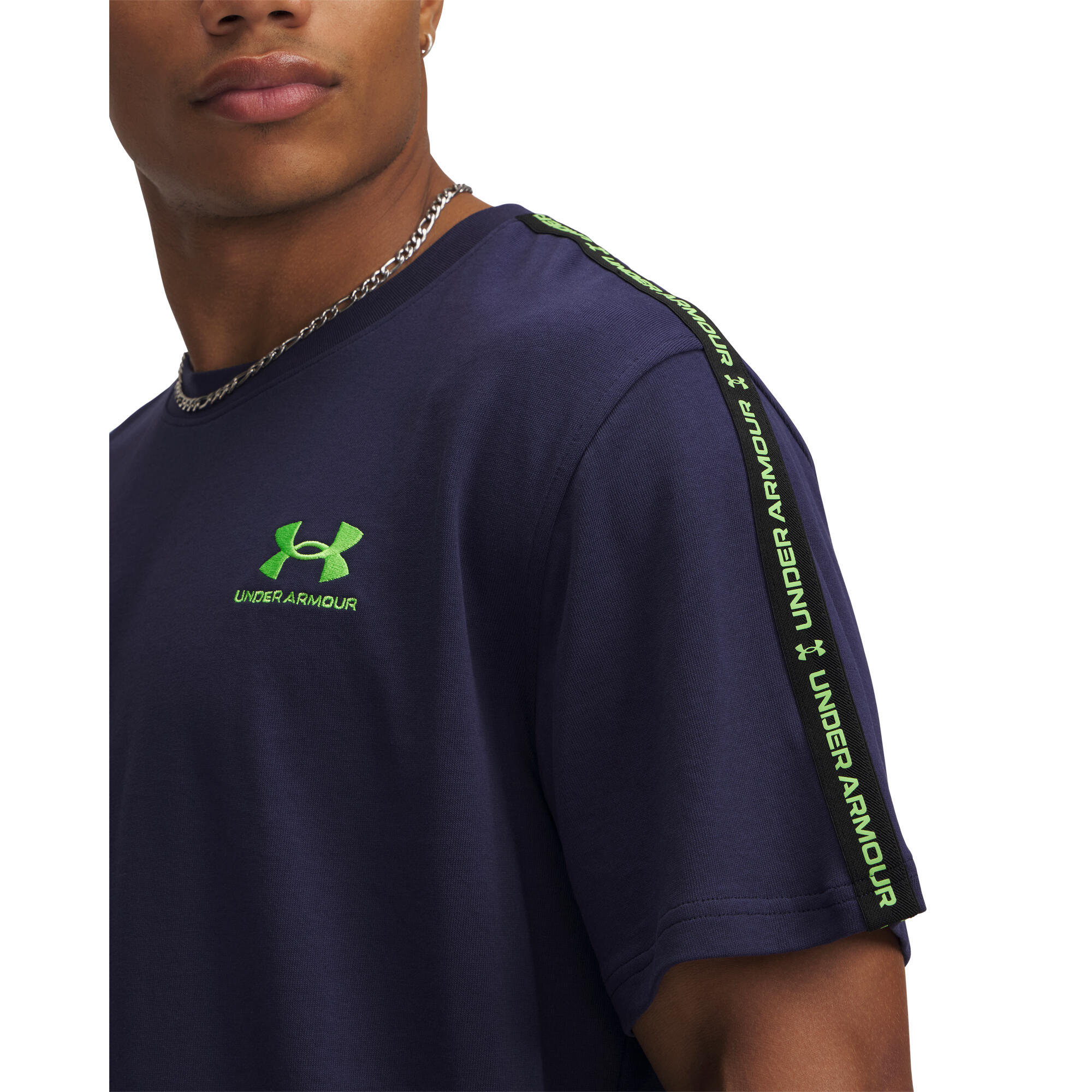 TShirt für , Rundhalsausschnitt, Regulär Herren Marine/Cyber-Grün 5/5