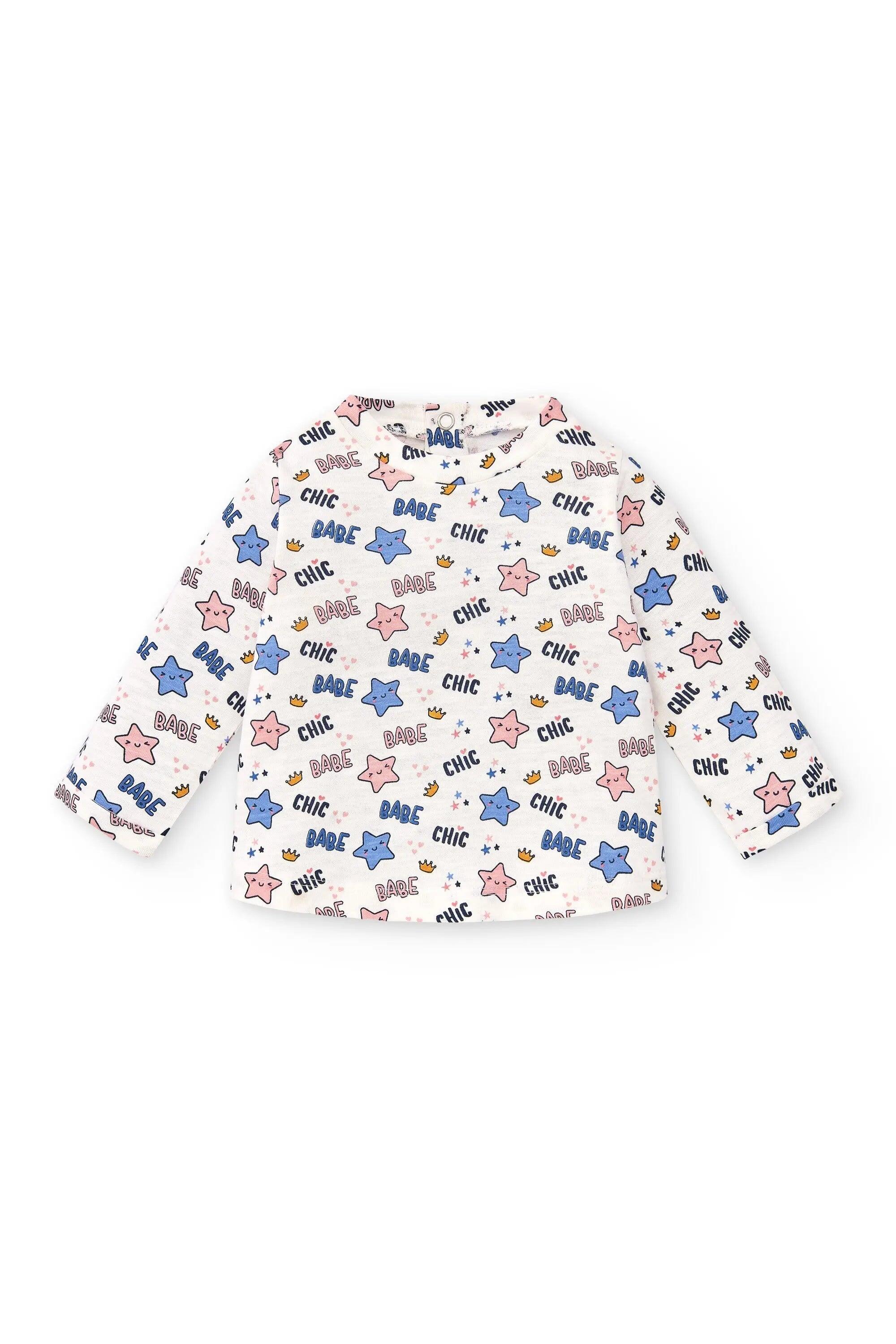 Camiseta manga larga bebé niña estampado chic 2/5