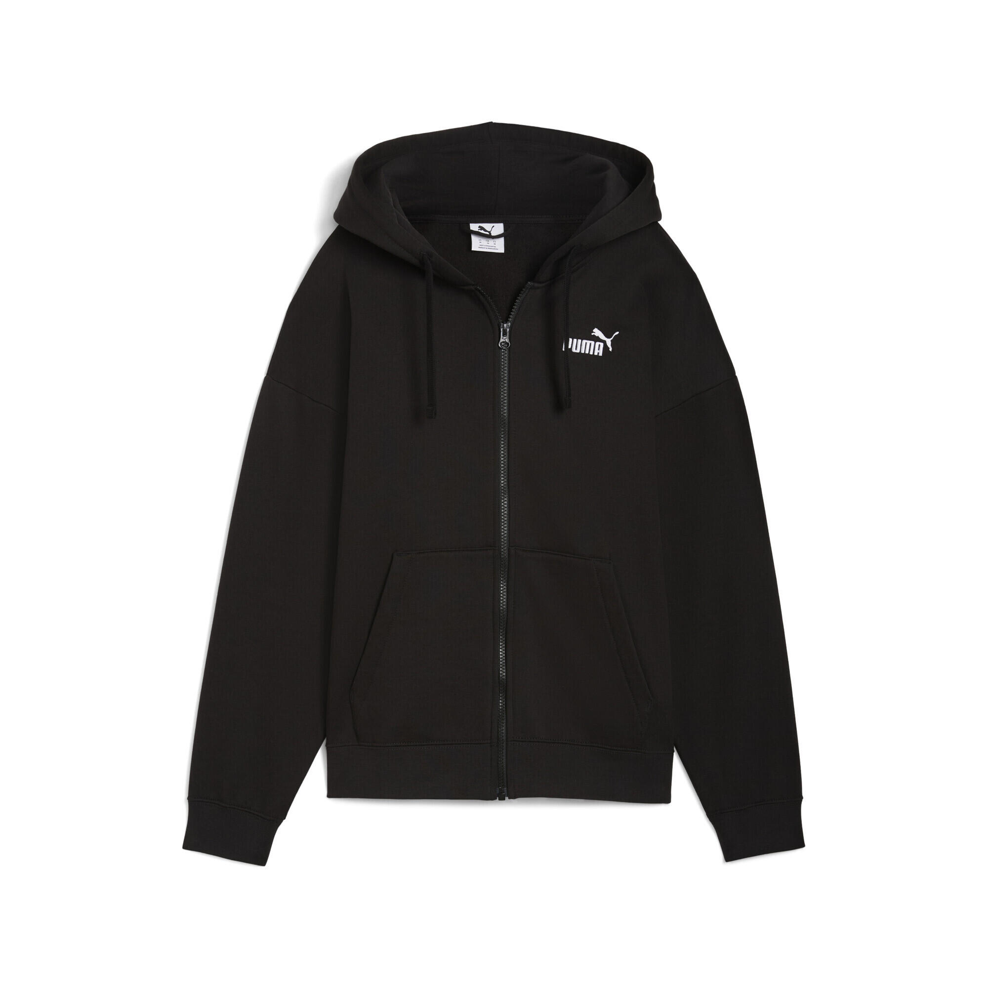 Puma - Hoodie Confort Zippé À Petit Logo N° 1 Ess Femme Puma - Pull - Noir - Decathlon