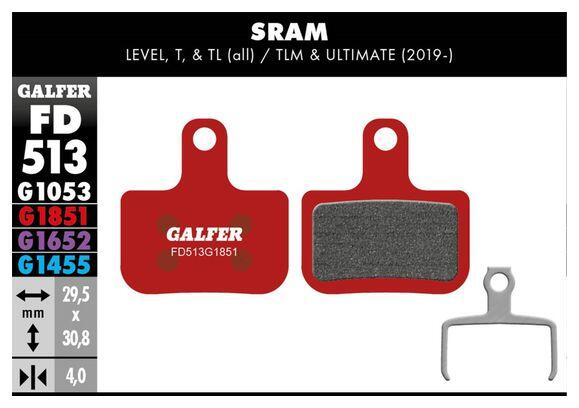 Galfer FD513 G1851 Advanced Semi-Metallic Brake Pads for Sram Level Disc Brakes 2/3