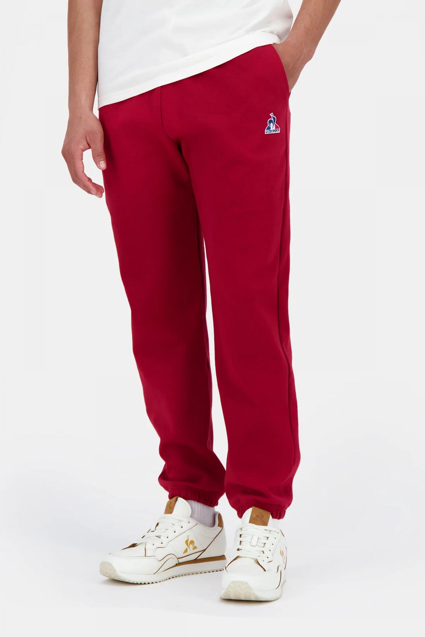 Pantalons Le Coq Sportif Modèle Ess Pant Loose N3 Couleur Rouge 4/7