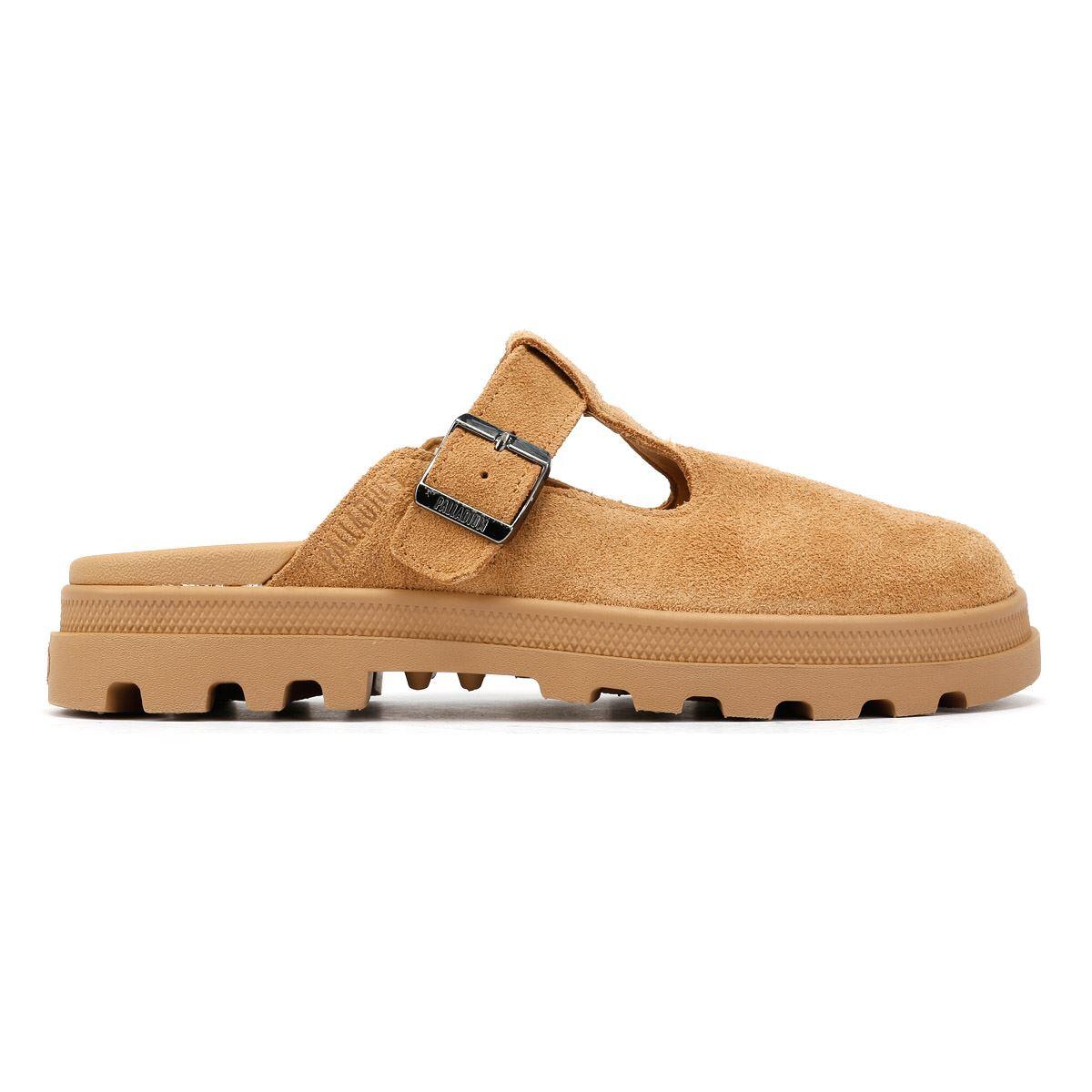 Palladium Dunelite Pyla Suede Dear Brown Mules 5/6