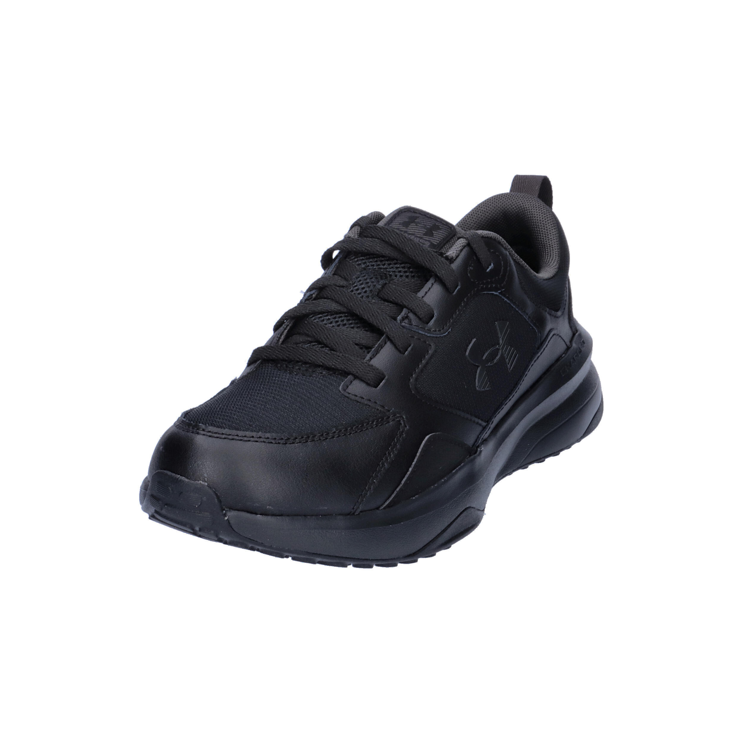 Mens Charged Edge Leather Trainers (Triple Black) 9/15