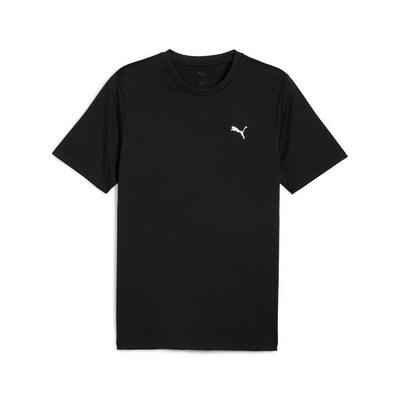 Puma ess small logo poly-t-shirt voor heren, zwart
