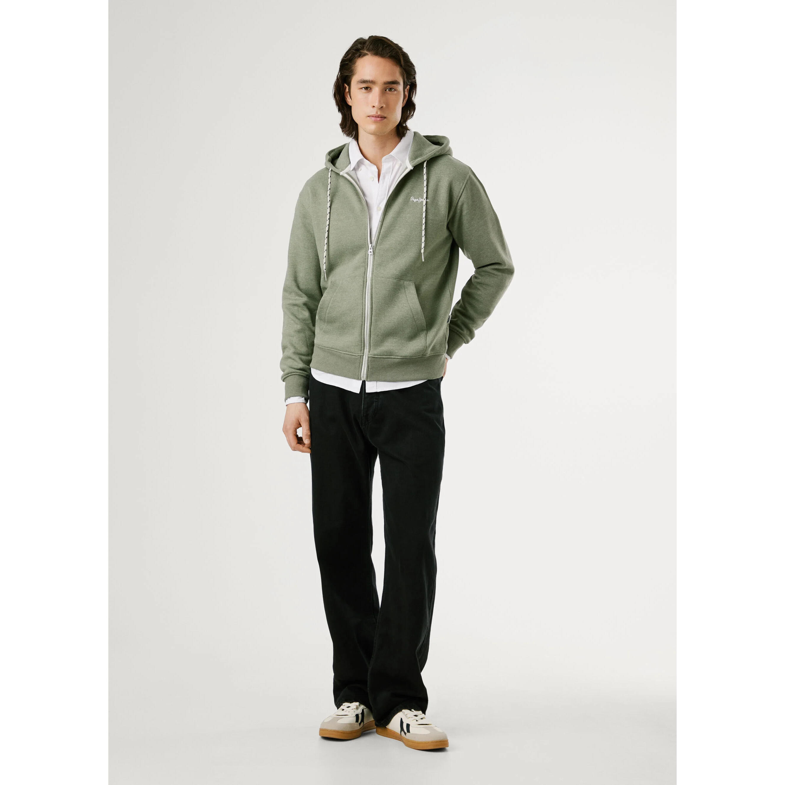 Felpa con cappuccio Pepe Jeans Macbeth melange Zip 3/4