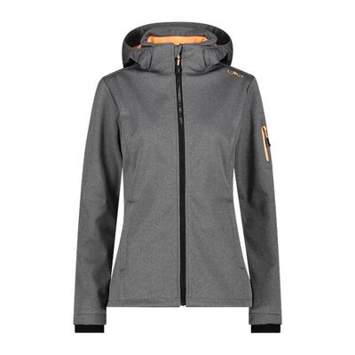 Softshelljacke Melange mit Kapuze 36
