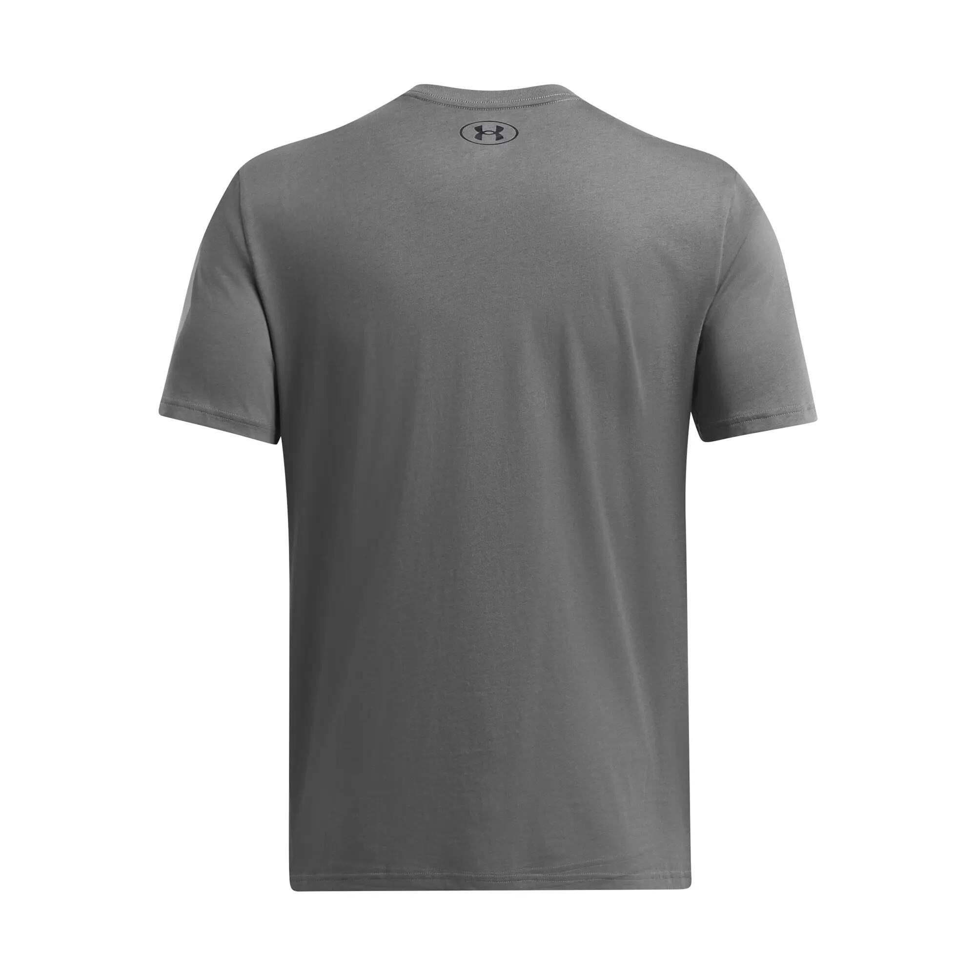 T-shirt Uomo Under Armour Grigio Scuro con Logo sul Petto 6/8