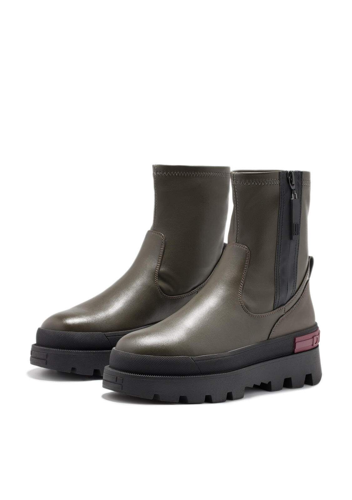 Botas de Mujer Corte Medio  All Track Zip Khaki 2/5